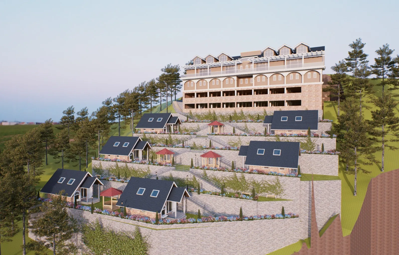 Wakna Development multi-storey building and cottages